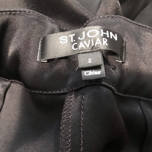 🖤🖤NEW!!! ST JOHN CAVIAR COLLECTION LIQUID SATIN EMMA PANTS SIZE 2 IN BLACK🖤🖤 - Picture 10 of 13